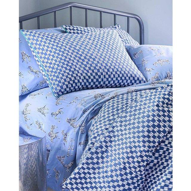 Blue Petite Painted Check Duvet Cover Set - Single