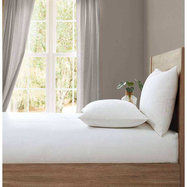 'Pure Washed Linen' Fitted Sheet - White - King