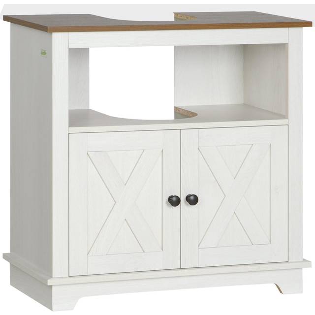 kleankin Bathroom Sink Cabinet - Freestanding Under Sink Cabinet - White | TJ Hughes