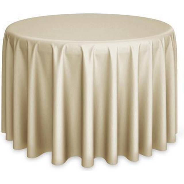Lann's Linens - 108 Round Premium Tablecloth for Wedding/Banquet/Restaurant - Polyester Fabric Table Cloth - Beige