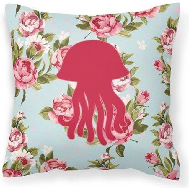 Caroline's Treasures BB1091-RS-BU-PW1414 Jellyfish Shabby Chic Blue Roses Decorative Pillow  Large  Multicolor