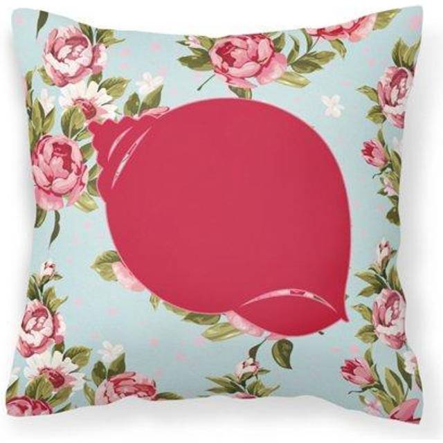 Caroline's Treasures BB1099-RS-BU-PW1818 Shell Shabby Chic Blue Roses Decorative Pillow  18 x 18  Multicolor