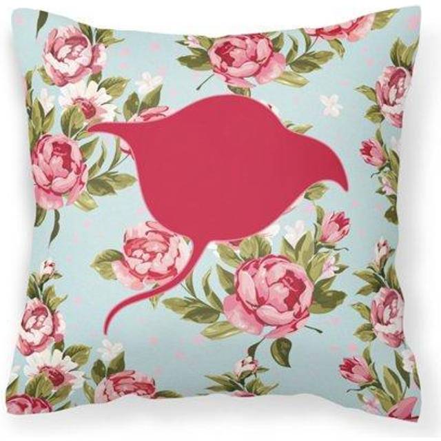 Caroline's Treasures BB1094-RS-BU-PW1818 Stingray Shabby Chic Blue Roses Pillow  18 x 18  Multicolor
