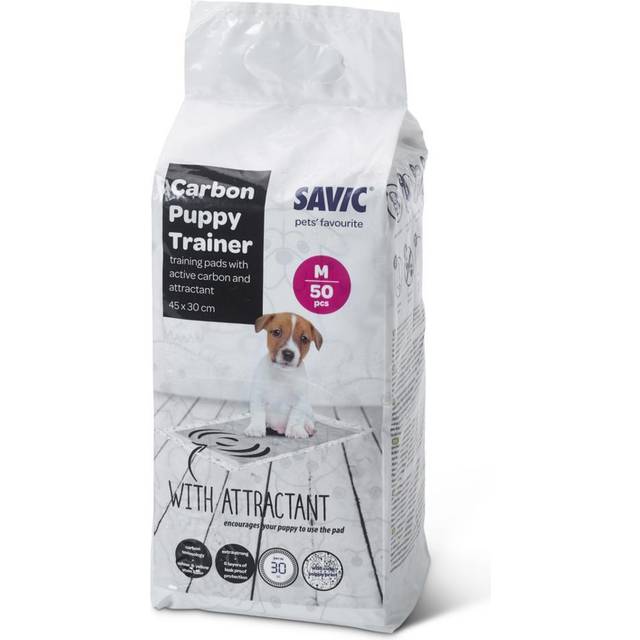 Savic Puppy Trainer Pads med aktivt kol - Medium: L 45 x B 30 cm, 50 st