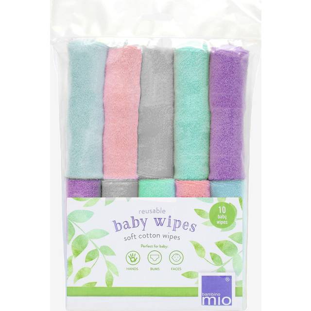 Reusable Wipes (x10), BAMBINO MIO light blue/print - Light Blue/Print