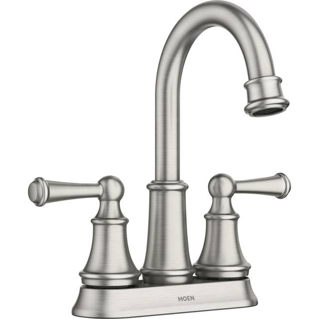 Moen Brecklyn Spot Resist Brushed Nickel Two Handle Centerset Lavatory Faucet  3Hole Bathroom Sink Faucet  84162SRN