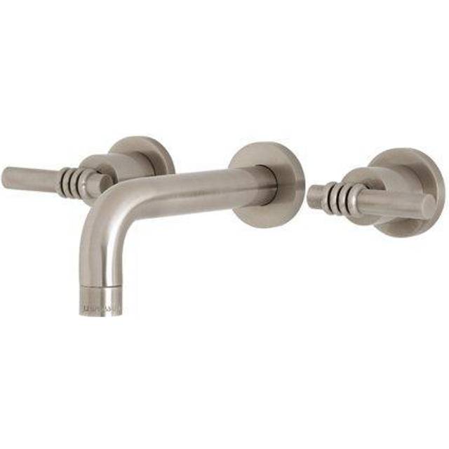 Kingston Brass KS8128ML Milano 2-Handle 8 in. Wall Mount Bathroom Faucet Brushed Nickel