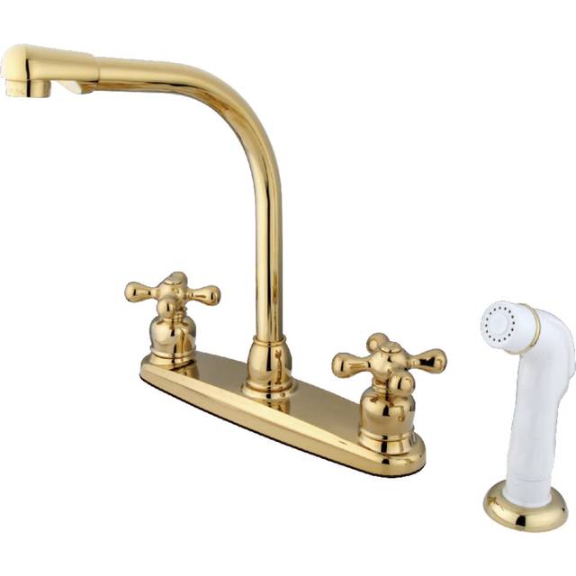 Kingston Brass KB712AX Victorian Centerset Kitchen Faucet  Polished Br