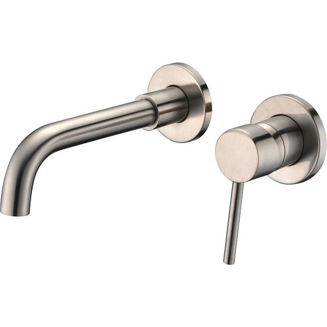 Sumerain Wall Mount Bathroom Faucets Brushed Nickel Single Handle Wall Mount Faucet with Brass Roughin Valve