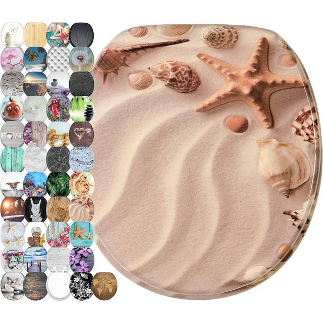 Sanilo ROUND  Silent Slow close  Molded Wood  Adjustable Toilet Seat