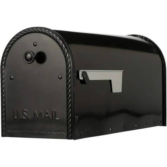 Architectural Mailboxes Edwards Galvanized Steel Post Mount Mailbox  Compatibility Code B  EM160BAM  Black  Large Capacity