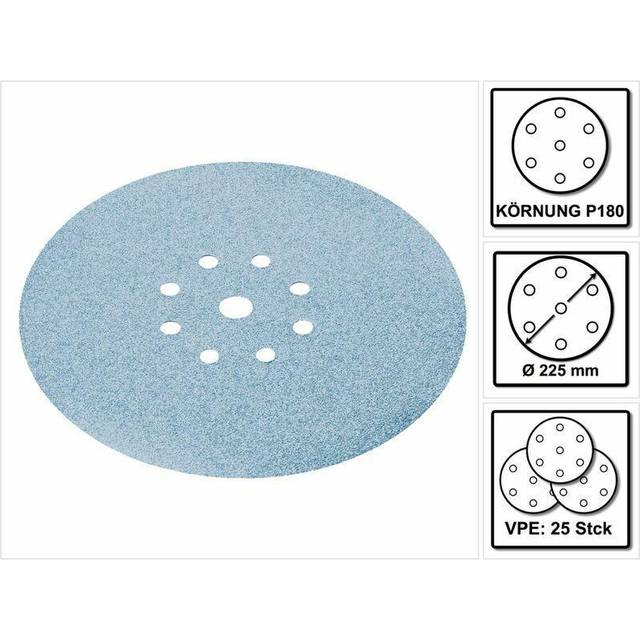Festool 205660 Granat P180 Grit PLANEX 8-7/8-Inches (225mm) Diameter Abrasive Sanding Discs  25-Pack