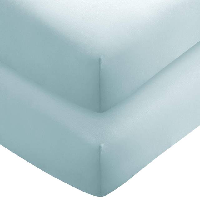 Bare Home 2Pack Fitted Bottom Sheets Twin  Premium 1800 UltraSoft Wrinkle Resistant Microfiber  Deep Pocket Twin  Light Blu