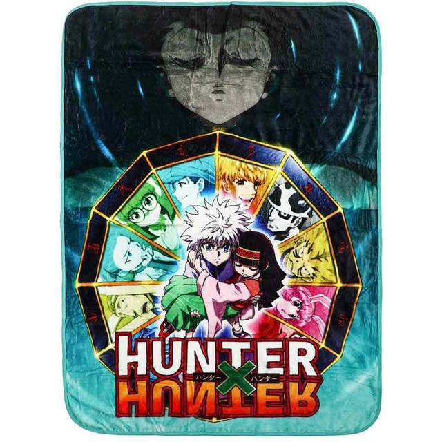 Hunter X Hunter Fleece Blanket | Anime Gifts - Black&#47;Orange&#47;Green (One-Size)