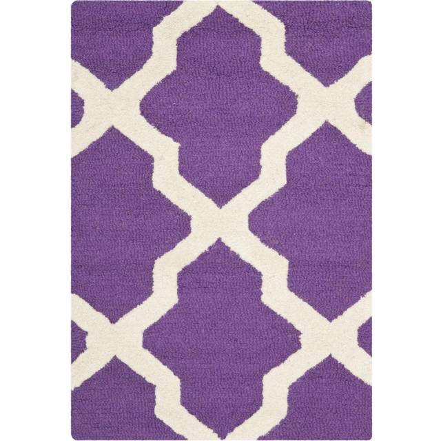 Darbonne Handmade Tufted Wool Purple/Ivory Rug (Rectangle 91 x 152cm)