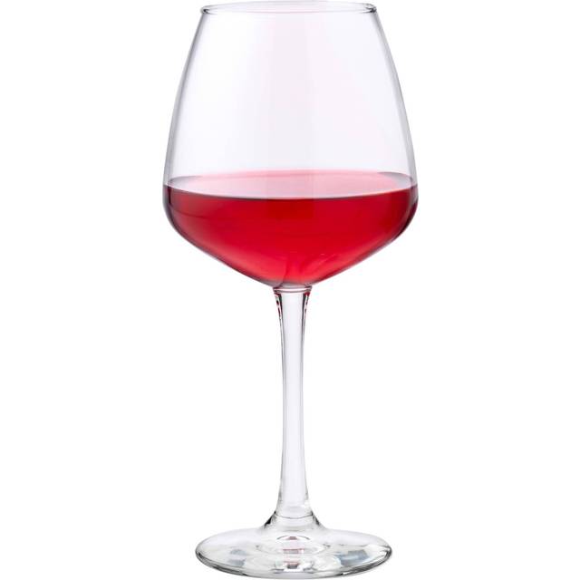 Libbey Vina Diamond Balloon Wine Glasses Set  Unique Angular Red Wine Glasses Set of 12  Large  Elegant Glass Wine Glasses for Celebratory Events