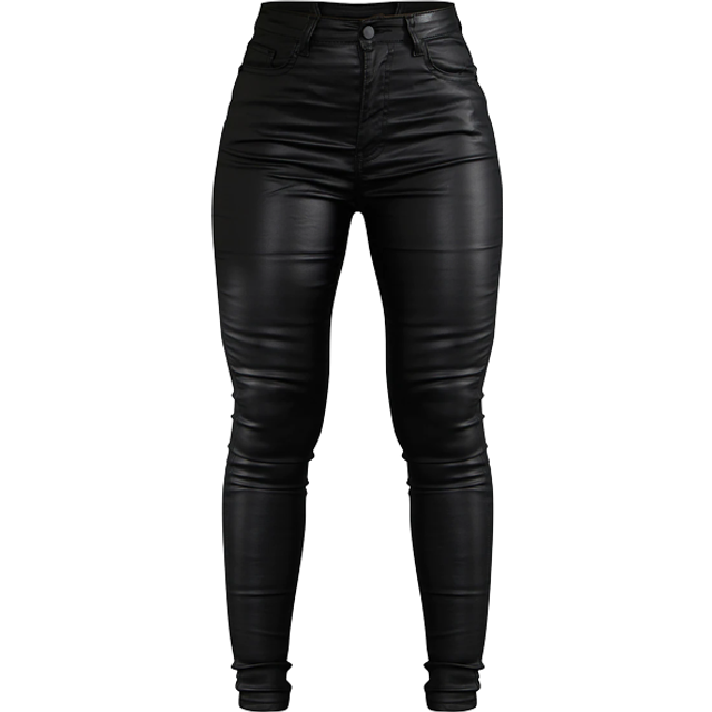 Black 5 Pocket Coated Skinny Jeans, Black - 6