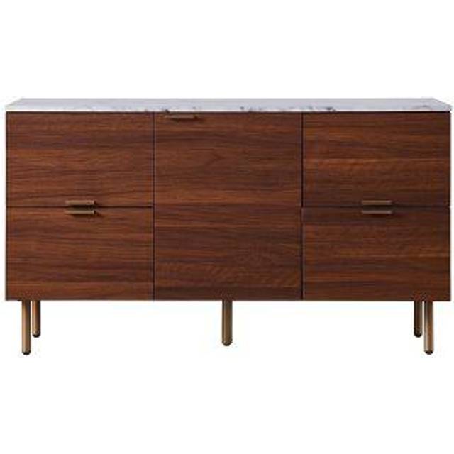Ashton Large Wooden Sideboard Cabinet, tv Unit, Buffet Storage Cupboard with 4 Drawers & Door for Living Room, Lounge, Dining Room, Brown - Teamson