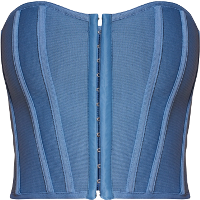 Blue Steel Bandage Hook And Eye Structured Corset, Blue Steel - 16