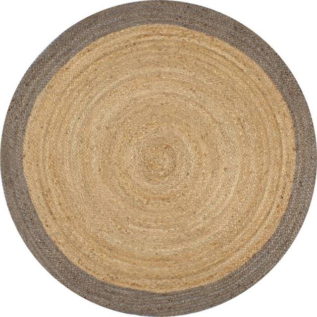 vidaXL Handmade Rug Jute with Grey Border 120 cm