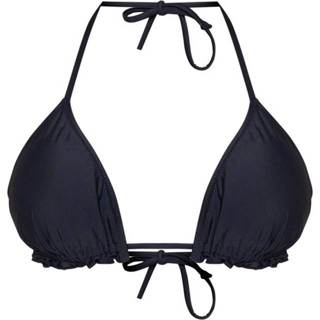 Black Frill Edge Padded Bikini Top, Black - 12