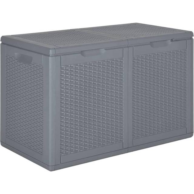 (180 L) vidaXL Garden Storage Box Outdoor Storage Box Patio Chest Case Box PP Rattan
