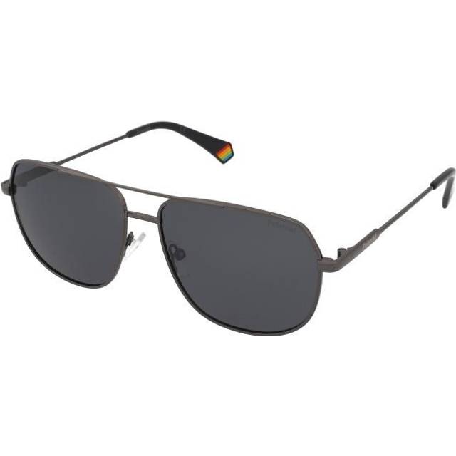 Polaroid Unisex PLD 6195/S/X KJ1/M9 Solglasögon Metall Rutenio mörk Grå Fyrkantig Polariserad