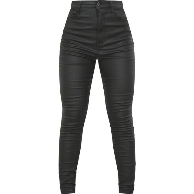 Black Hourglass Coated Skinny Jeans, Black - 12