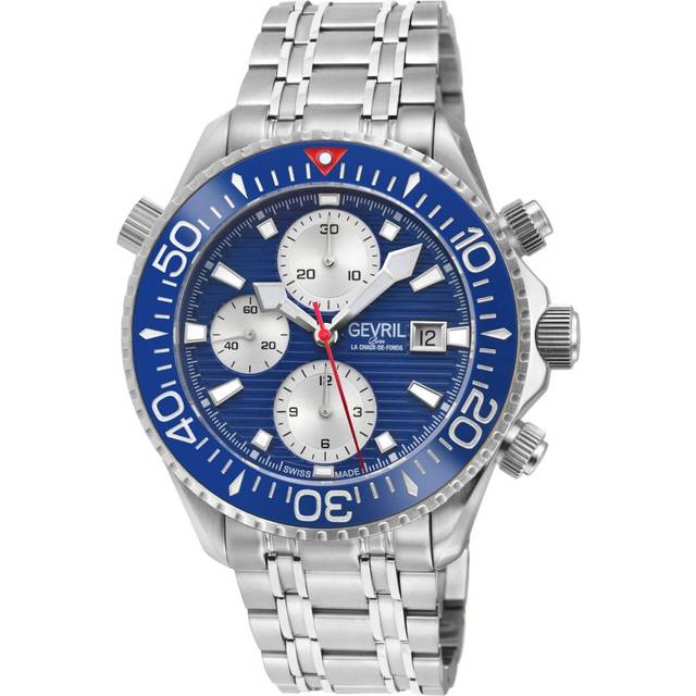 Hudson Yards 48815B Chronograph Swiss Automatic Sellita SW500 Stainless Steel Watch - Blue - One Size