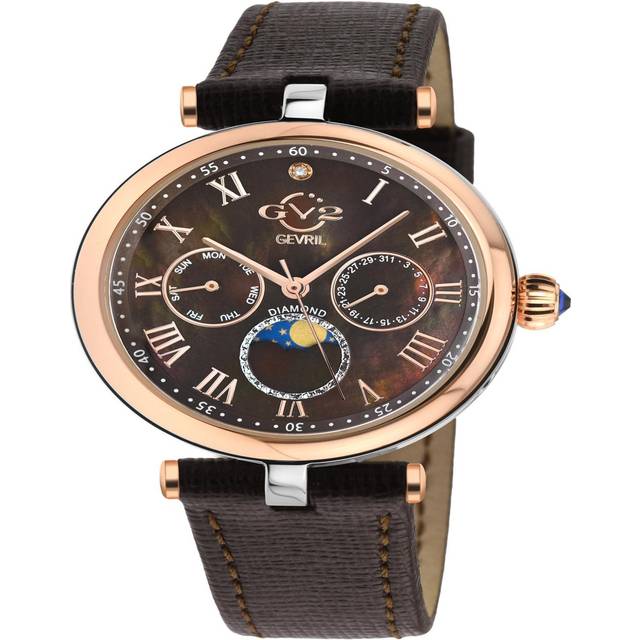Womens Florence Brown Mother of Pearl 12511.L Dial Diamond Swiss Quartz Watch - One Size