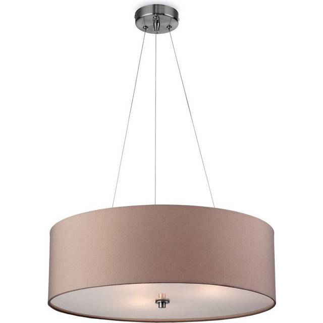 Firstlight Phoenix Contemporary Style 3-Light Pendant Light Taupe and Brushed Steel