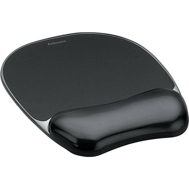 Fellowes 9112101 Crystal Gel Mousepad Wrist Support Black
