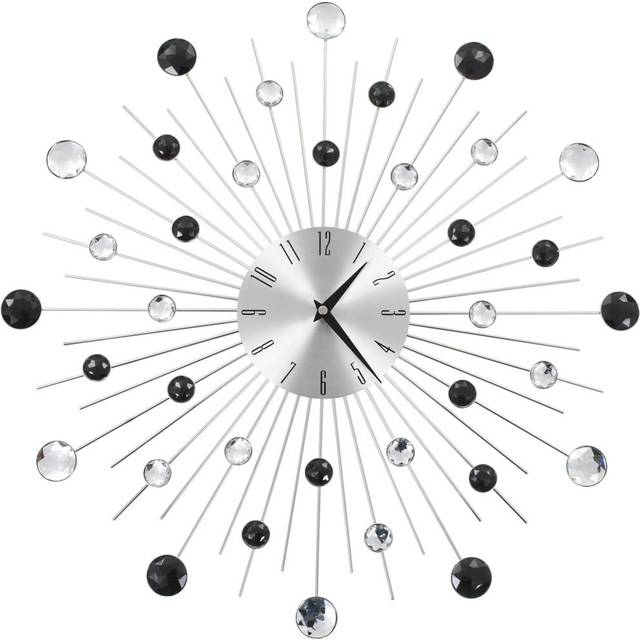 vidaXL Wall Clock with Quartz Movement Modern Design 50 cm - Silver