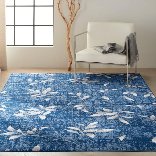 River Flow Tufted Blue/White Rug (Rectangle 160 x 221cm)