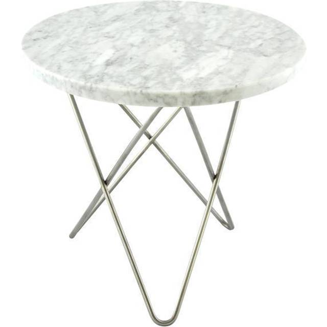 Ox Denmarq Mini O Table Sidobord Ø40 Cm Svart/grå Marmor - Soffbord Stål Svart - OX30002-25