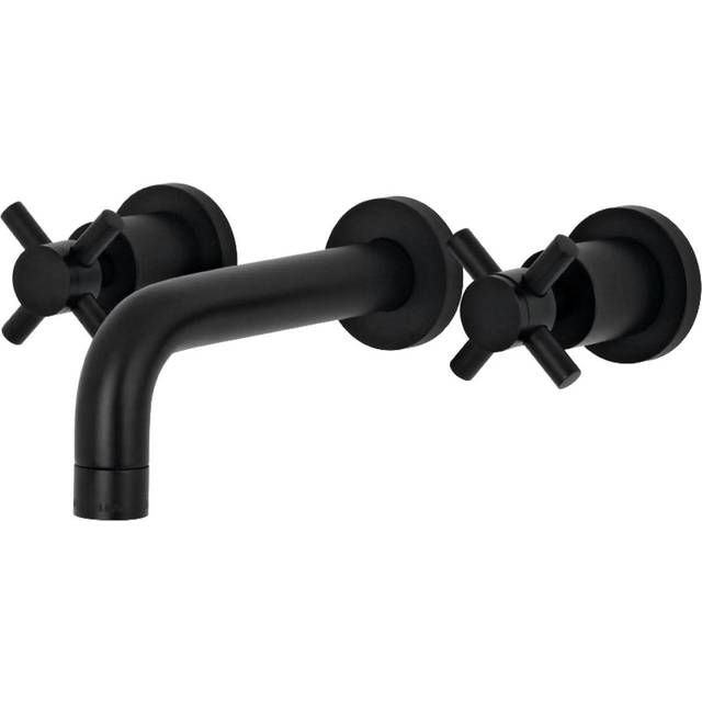 Kingston Brass KS8120DX Concord 2-Handle Wall Mount Bathroom Faucet Matte Black