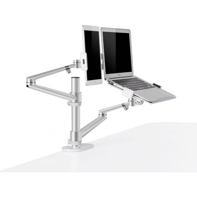 WERGON - Konrad - Justerbar Dual holder - Til en Laptop 11-17" + en Monitor skærm Max 27" - Sort