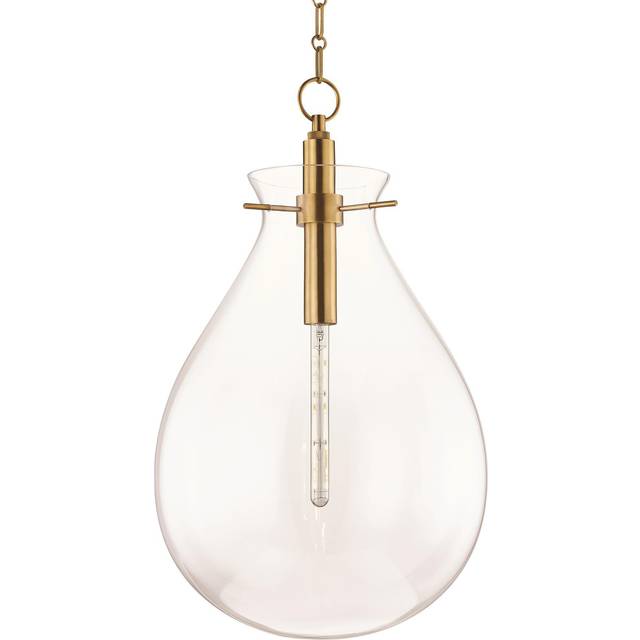 Ivy 1 Light Large Pendant Brass, Glass