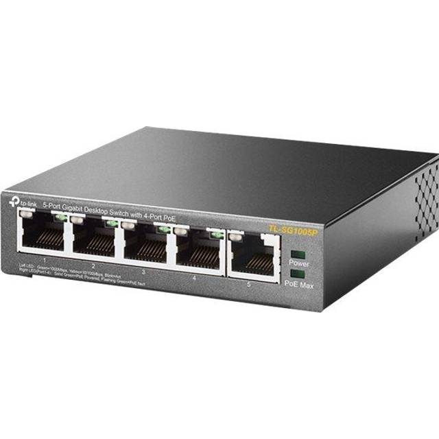 TP-Link TL-SG1005P 5-port Gigabit Desktop PoE-switch, Svart