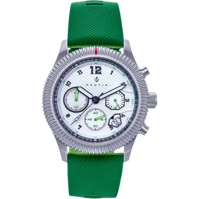 Nautis Mens Meridian Chronograph Strap Watch w/Date - Green Stainless Steel - One Size