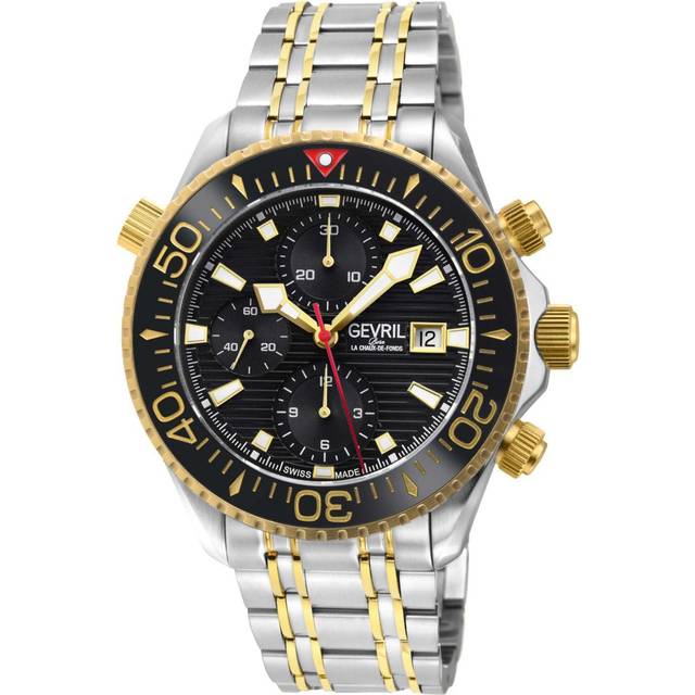 Hudson Yards 48815B Chronograph Swiss Automatic Sellita SW500 Stainless Steel Watch - Black - One Size