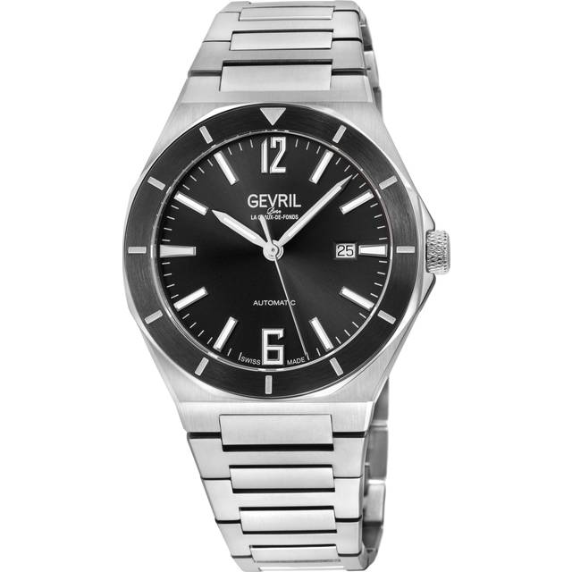Gevril Mens High Line 48400B Swiss Automatic Sellita SW200 Watch - Silver - One Size