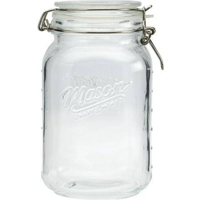 Mason Craft & More Airtight Kitchen Food Storage Clear Glass Clamp Jar