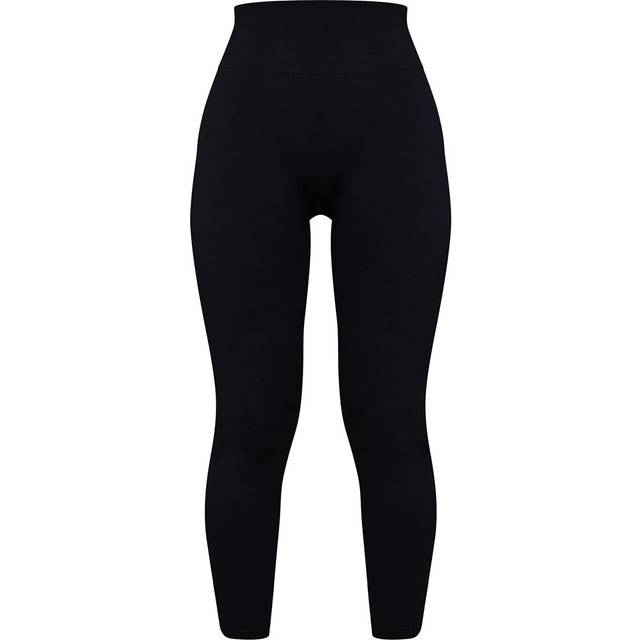 Black High Waist Seamless Gym Leggings, Black