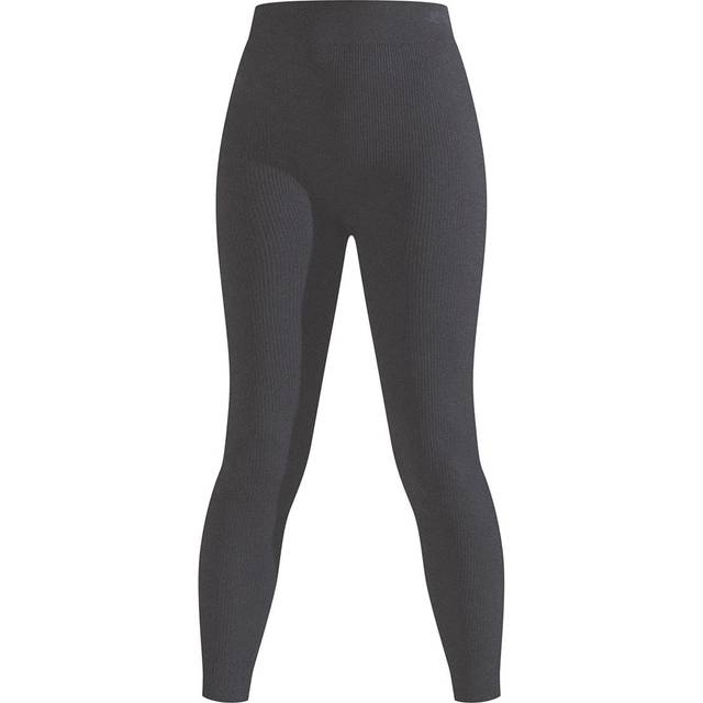 Black Structured Contour Ribbed Leggings, Black - M