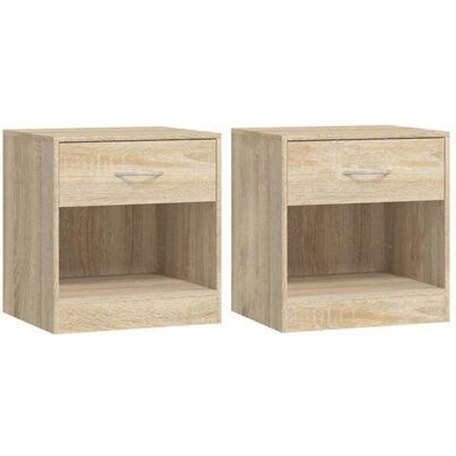 vidaXL Nightstand 2 pcs with Drawer White