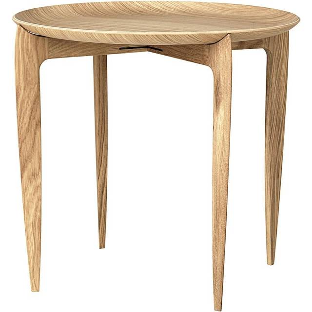 Fritz Hansen - Tray Table Oak - Sidobord - Black lacquered oak - Ø: 45 x H: 42 cm
