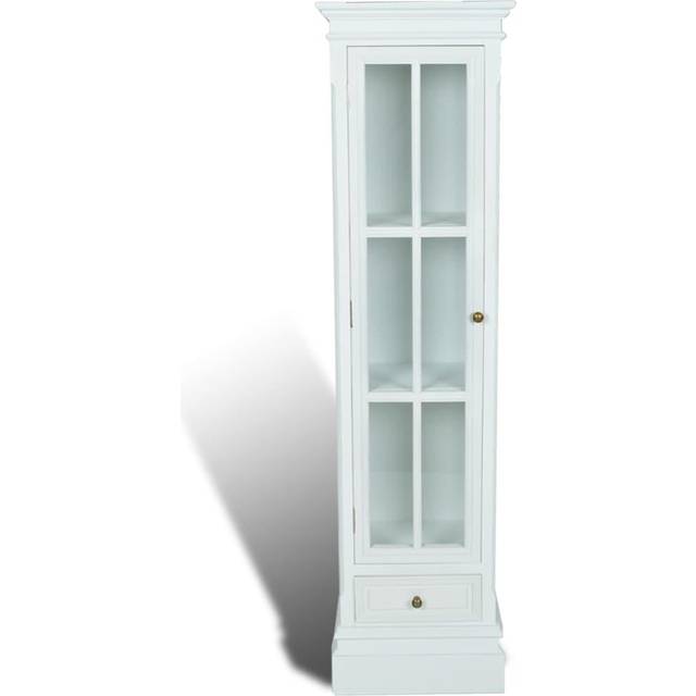 vidaXL Chic Bookcase Cabinet with 3 Shelves White Wooden