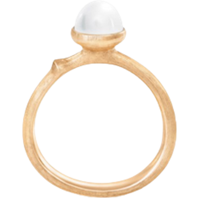 OLE LYNGGAARD COPENHAGEN Lotus 0 Tiny 18 kt. guld ring med hvid perle