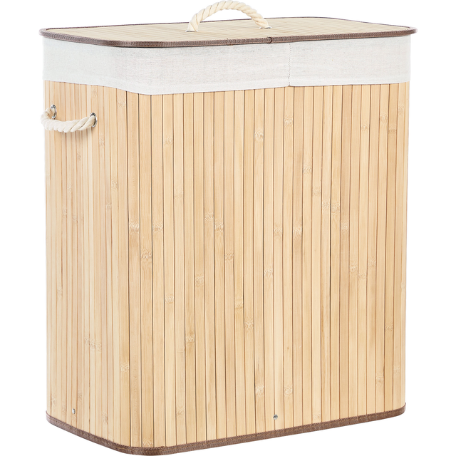 Bamboo Basket with Lid Light Wood KANDY